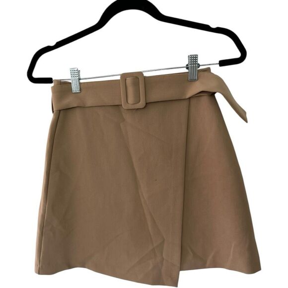 Jason Wu Khaki Tan Wrap Mini Skirt Size XS Preppy Academia Academic Neutral - Picture 1 of 9